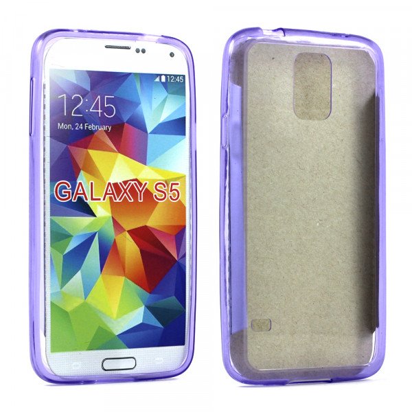 Wholesale Samsung Galaxy S5 i9600 Crystal Clear Hybrid Case (Purple Clear)